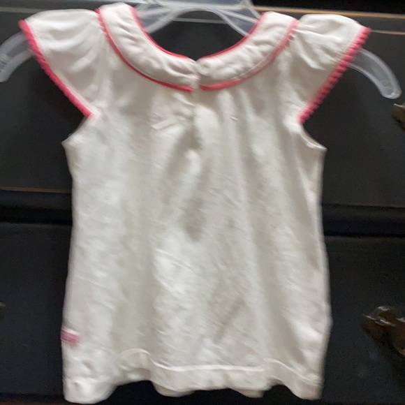 White with hot pink trim top by Ruffle Butts - Picture 2 of 3
